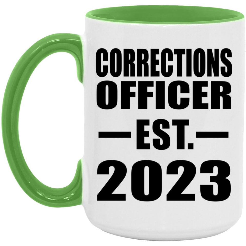 Corrections Officer Established EST. 2023 - 15oz Accent Mug Green