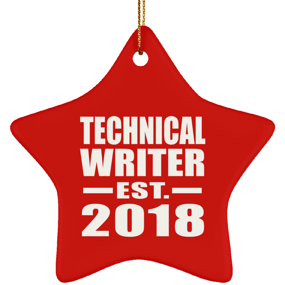 Technical Writer Established EST. 2018 - Star Ornament