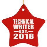 Technical Writer Established EST. 2018 - Star Ornament