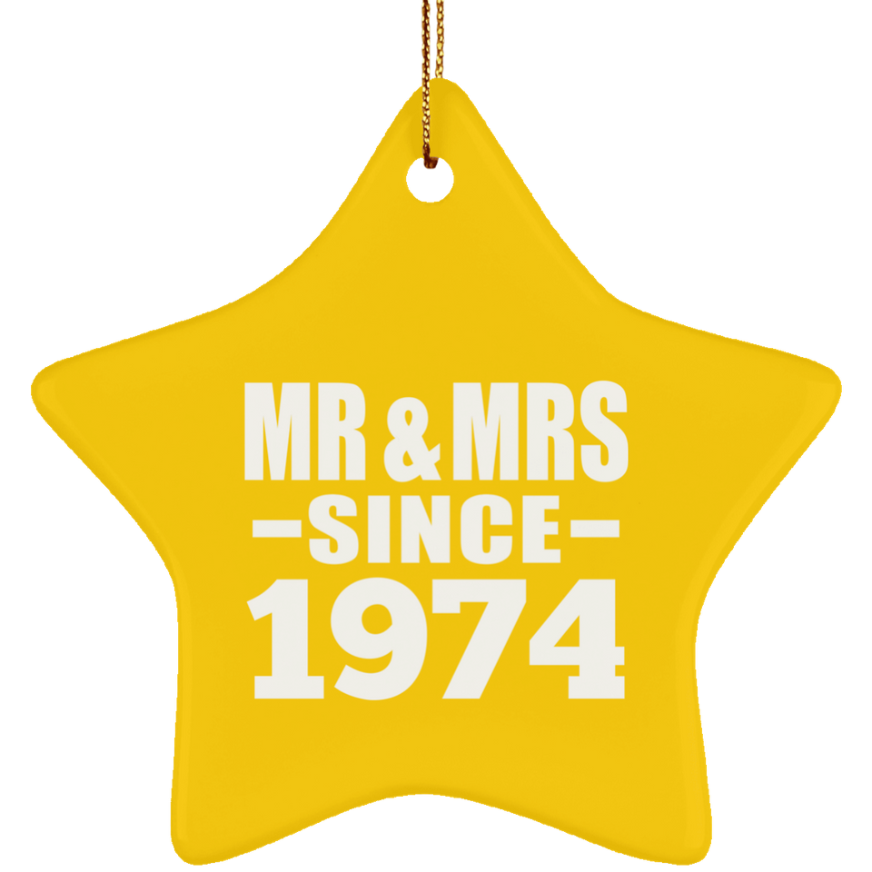 50th Anniversary Mr & Mrs Since 1974 - Star Ornament