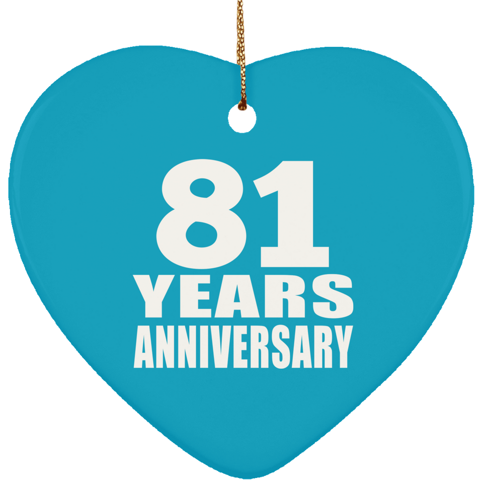 81st Anniversary 81 Years - Heart Ornament