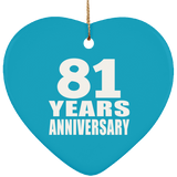 81st Anniversary 81 Years - Heart Ornament