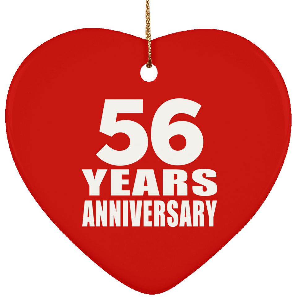 56th Anniversary 56 Years - Heart Ornament