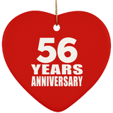 56th Anniversary 56 Years - Heart Ornament