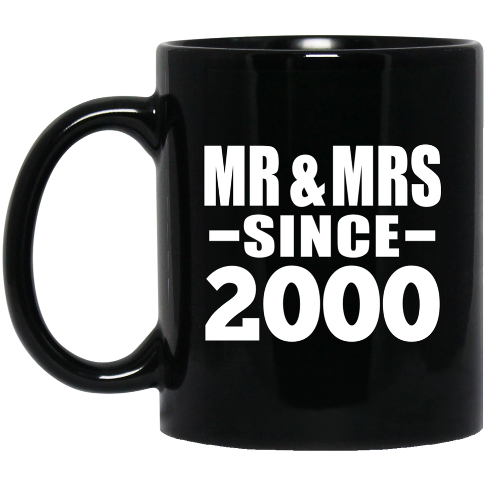 24th Anniversary Mr & Mrs Since 2000 - 11 Oz Coffee Mug Black