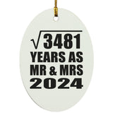 59th Anniversary Square Root of 3481 Years As Mr & Mrs 2024 - Oval Ornament