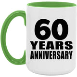 60th Anniversary 60 Years Anniversary - 15oz Accent Mug Green
