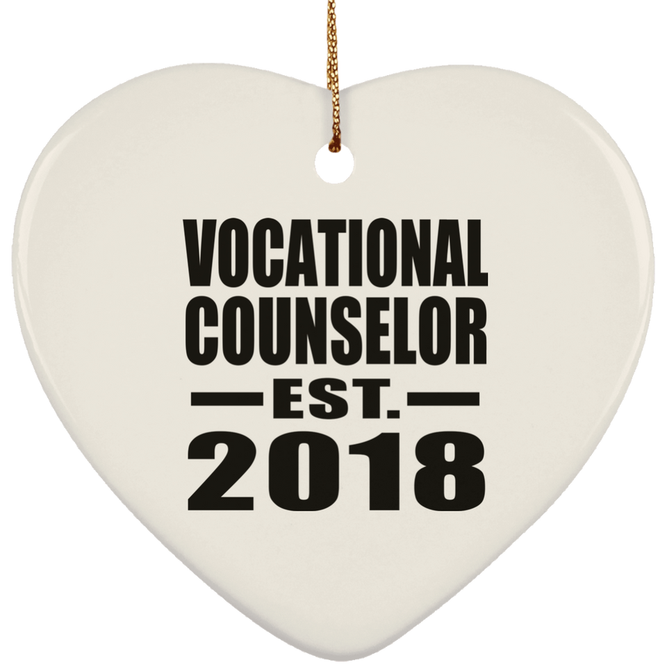 Vocational Counselor Established EST. 2018 - Heart Ornament
