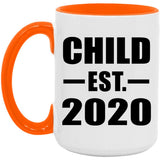 Child Established EST. 2020 - 15oz Accent Mug Orange