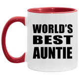 World's Best Auntie - 11oz Accent Mug Red