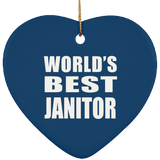World's Best Janitor - Heart Ornament