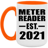Meter Reader Established EST. 2021 - 15oz Accent Mug Orange