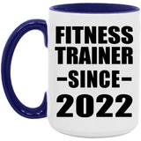 Fitness Trainer Since 2022 - 15oz Accent Mug Purple