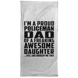 Proud Policeman Dad Of Awesome Daughter - Hand Towel
