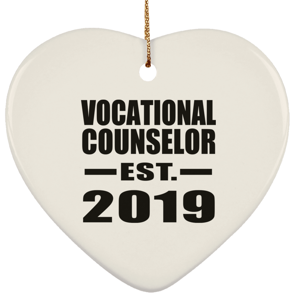 Vocational Counselor Established EST. 2019 - Heart Ornament