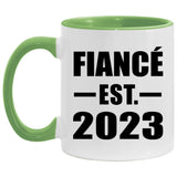 Fiance Established EST. 2023 - 11oz Accent Mug Green
