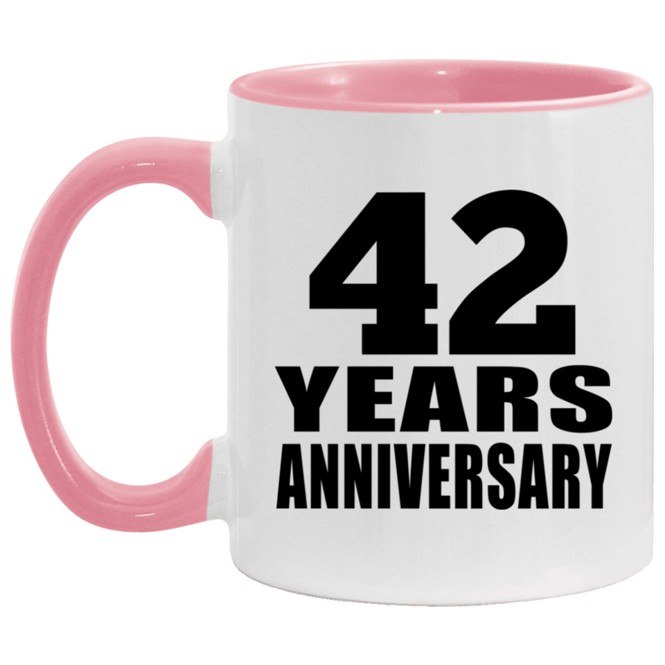 42nd Anniversary 42 Years - 11oz Accent Mug Pink