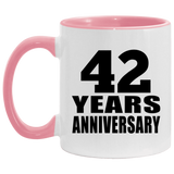 42nd Anniversary 42 Years - 11oz Accent Mug Pink