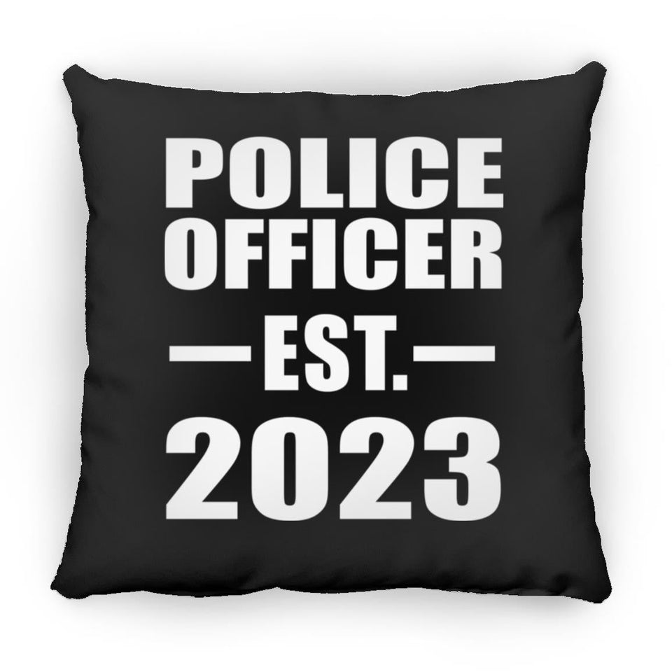 Police Officer Established EST. 2023 - Throw Pillow Black