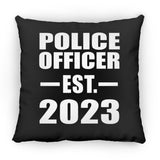 Police Officer Established EST. 2023 - Throw Pillow Black