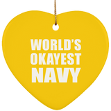 World's Okayest Navy - Heart Ornament