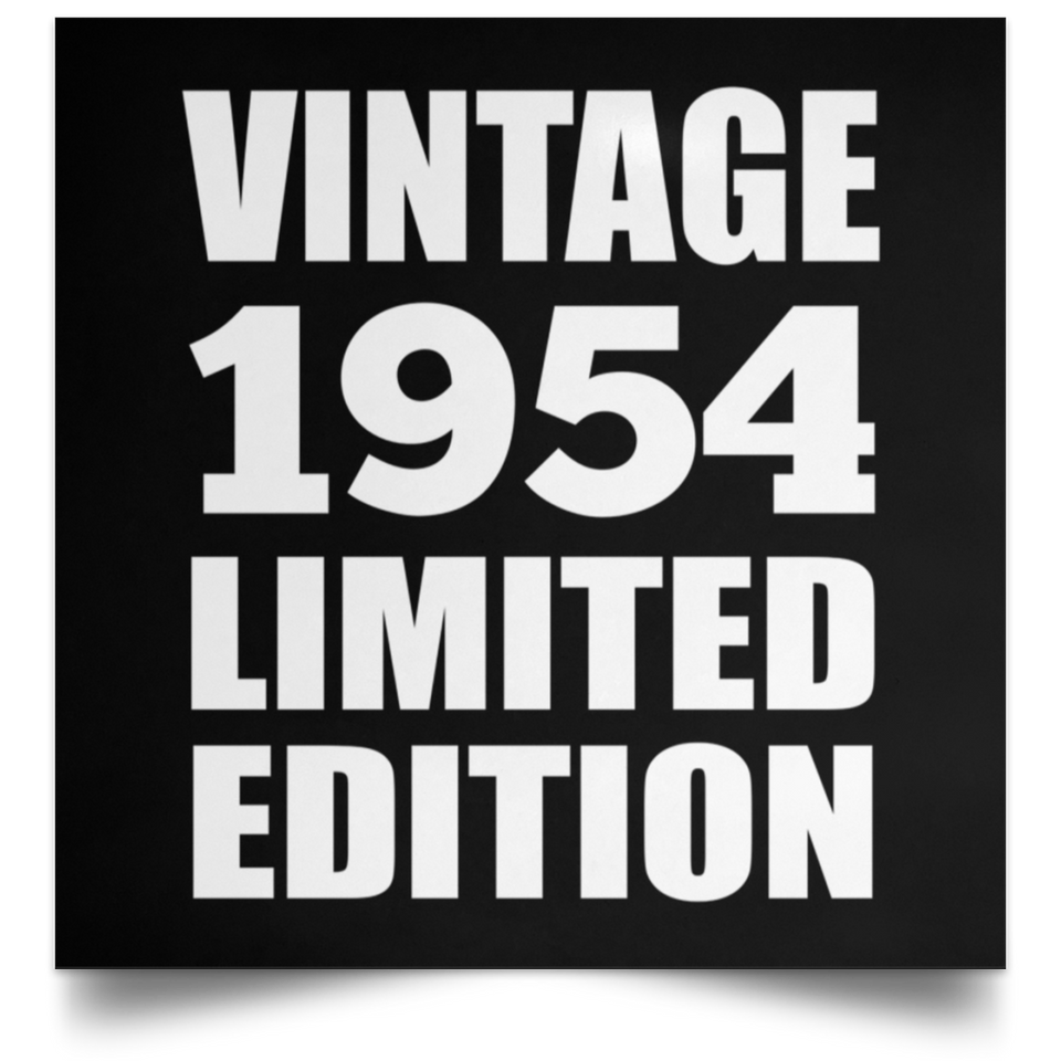 70th Birthday Vintage 1954 Limited Edition - Poster Square