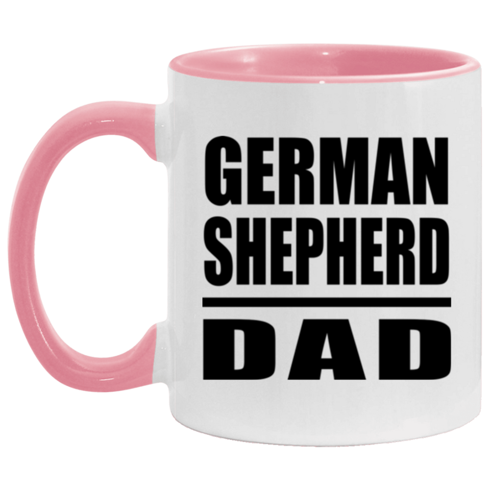 German Shepherd Dad - 11oz Accent Mug Pink