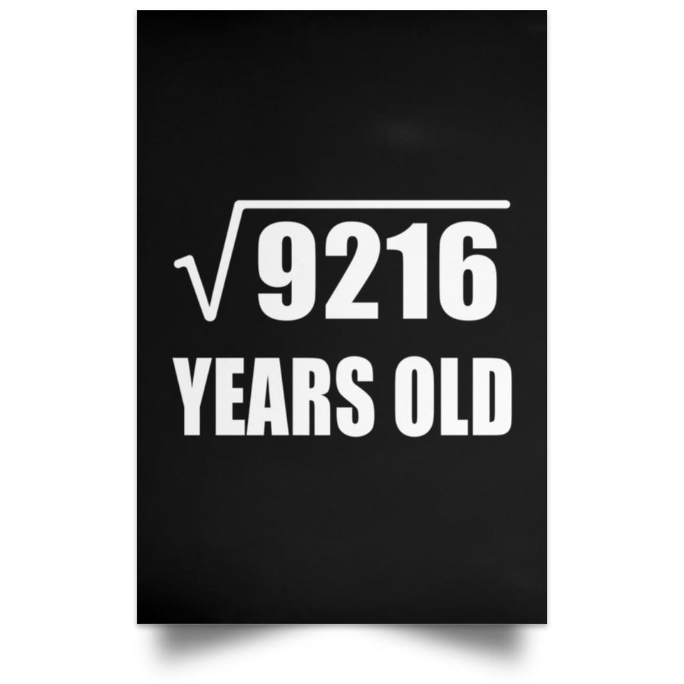 96th Birthday Square Root of 9216 Years Old - Poster Portrait