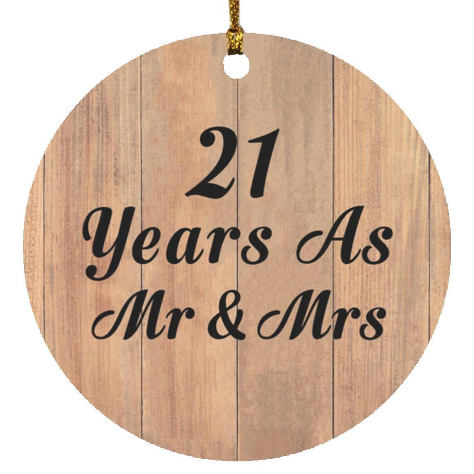 21 Years As Mr & Mrs - Circle Ornament C