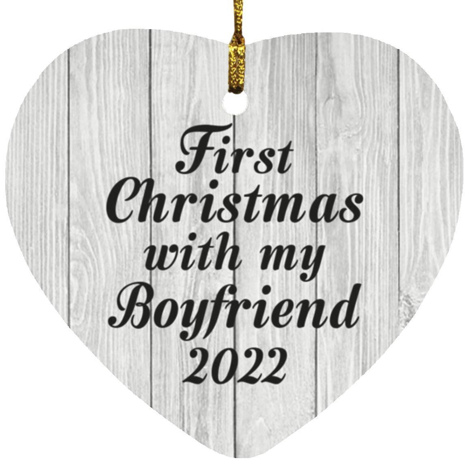 First Christmas With My Boyfriend 2022 - Heart Ornament F