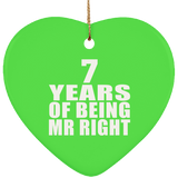 7th Anniversary 7 Years Of Being Mr Right - Heart Ornament