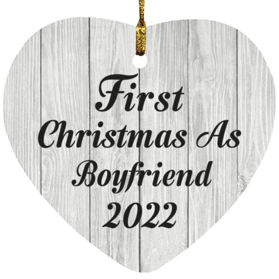 First Christmas As Boyfriend 2022 - Heart Ornament F