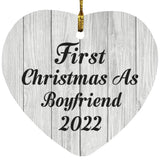 First Christmas As Boyfriend 2022 - Heart Ornament F