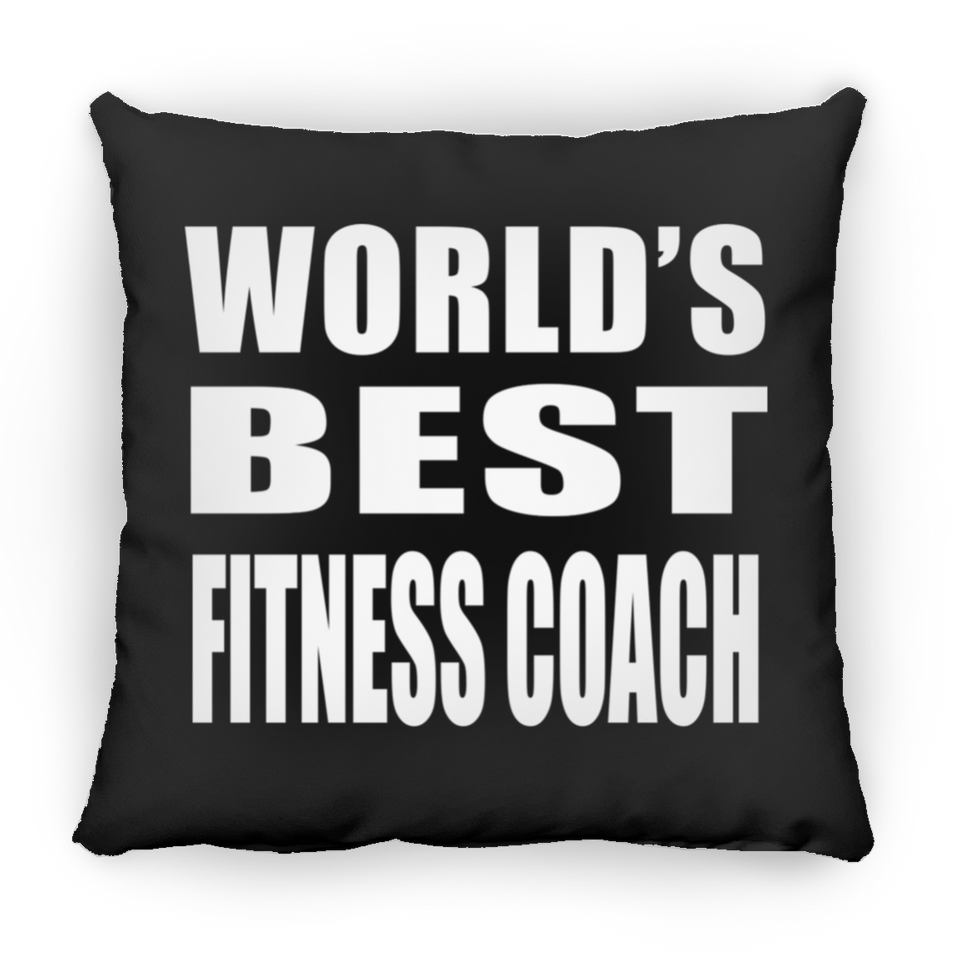 World's Best Fitness Coach - Throw Pillow Black
