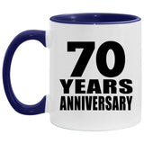 70th Anniversary 70 Years - 11oz Accent Mug Purple