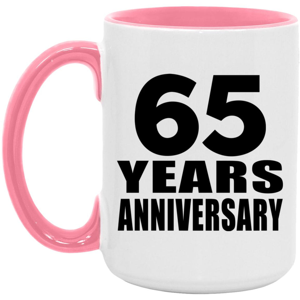 65th Anniversary 65 Years Anniversary - 15oz Accent Mug Pink
