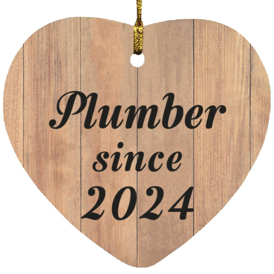 Plumber Since 2024 - Heart Ornament C