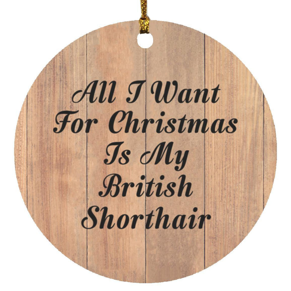 All I Want For Christmas Is My British Shorthair - Circle Ornament C