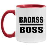 Badass Boss - 11oz Accent Mug Red