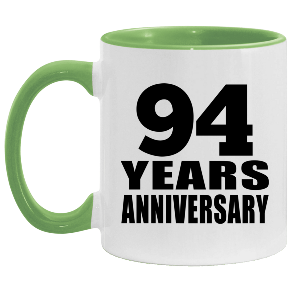94th Anniversary 94 Years - 11oz Accent Mug Green