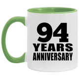 94th Anniversary 94 Years - 11oz Accent Mug Green
