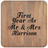 First Year As Mr & Mrs Harrison - Drink Coaster C
