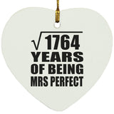 42nd Anniversary Square Root of 1764 Years of Mrs Perfect - Heart Ornament