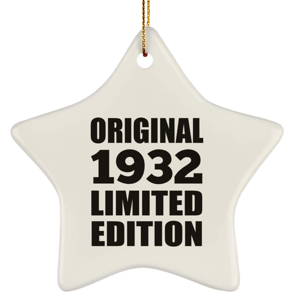 92nd Birthday Original 1932 Limited Edition - Star Ornament