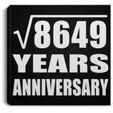 93rd Anniversary Square Root of 8649 Years Anniversary - Canvas Square