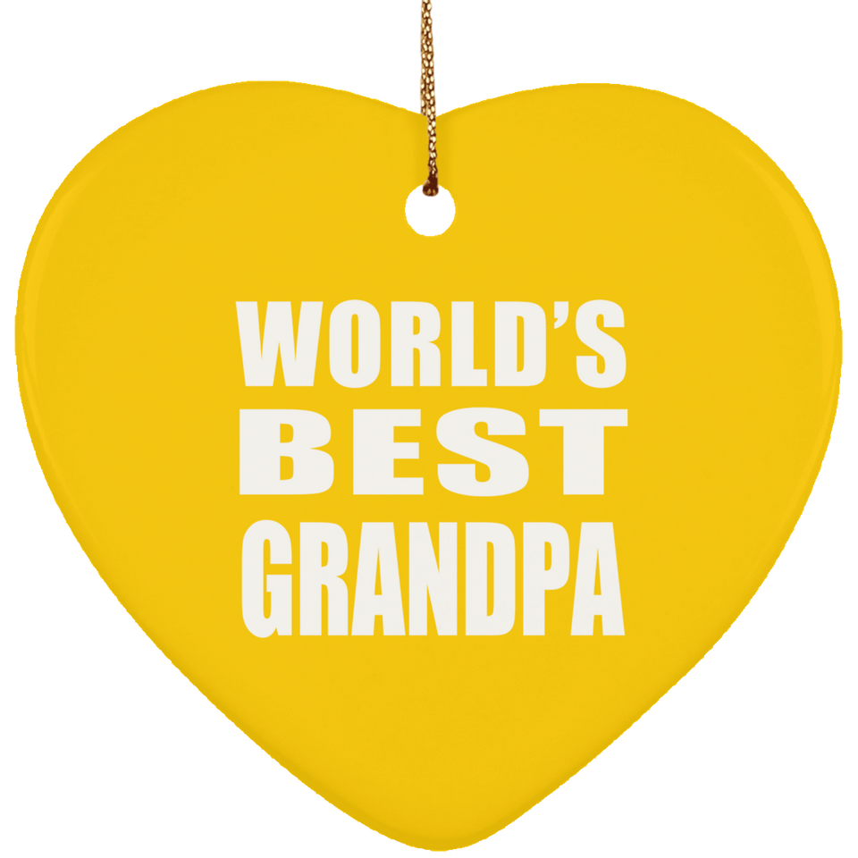 World's Best Grandpa - Heart Ornament