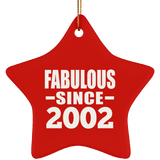 22nd Birthday Fabulous Since 2002 - Star Ornament