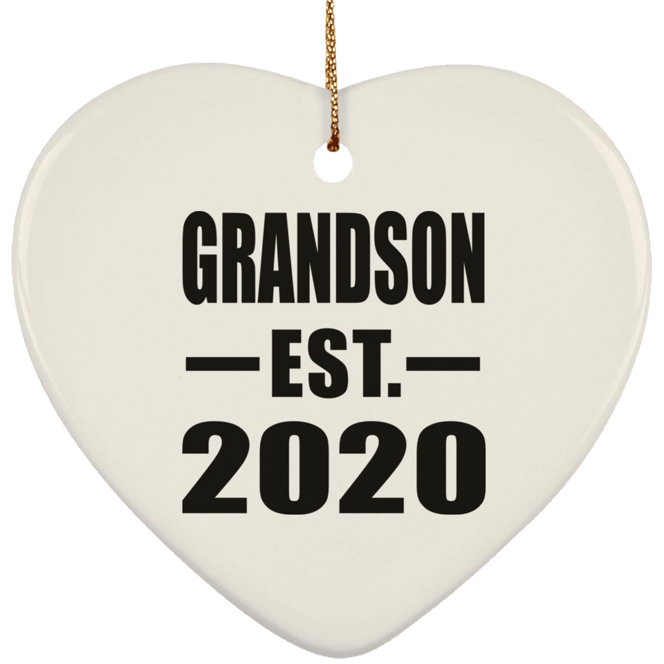 Grandson Established EST. 2020 - Heart Ornament