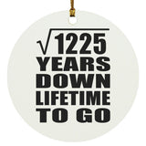 35th Anniversary Square Root of 1225 Years Lifetime To Go - Circle Ornament