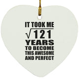 11th Birthday Took Square Root of 121 Years To Awesome - Heart Ornament